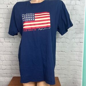 Ralph Lauren 67 Polo Jeans Flag graphic Tee sz L